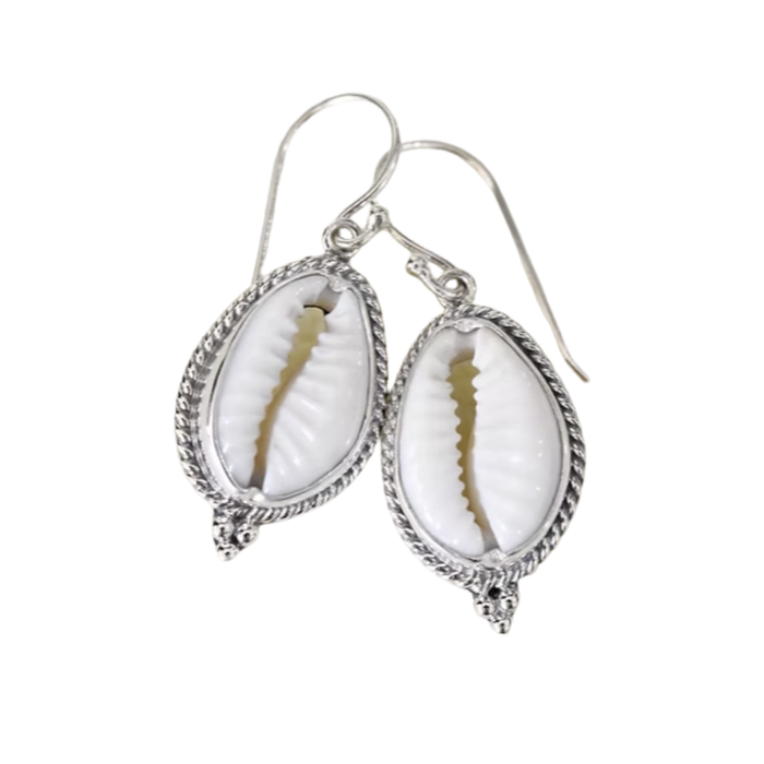 Water Rope Cowrie Shell Earrings