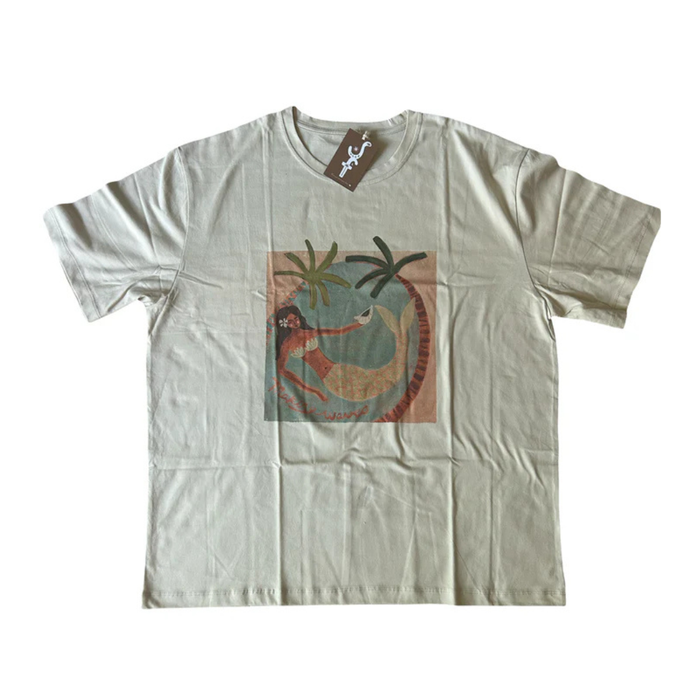 Sue Fantini Making Waves organic cotton tee with mermaid artwork