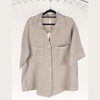 Coastal Women’s Linen Shirt – 100% Linen White, taupe and blue