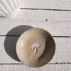 Soleil medium flat palm bowl with hand-pressed palm tree motif