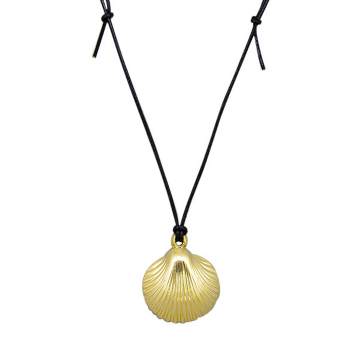 Marine Scallop Shell Rope Necklace – Silver or Gold