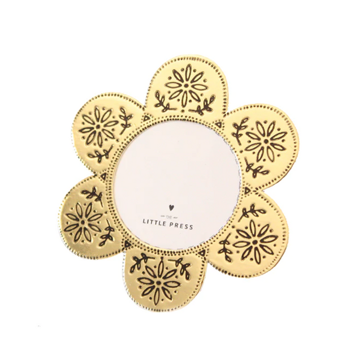 Faux Tin Gold Flower Frame