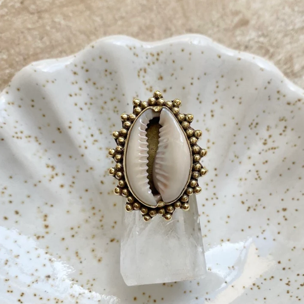 Divine Cowrie Ring