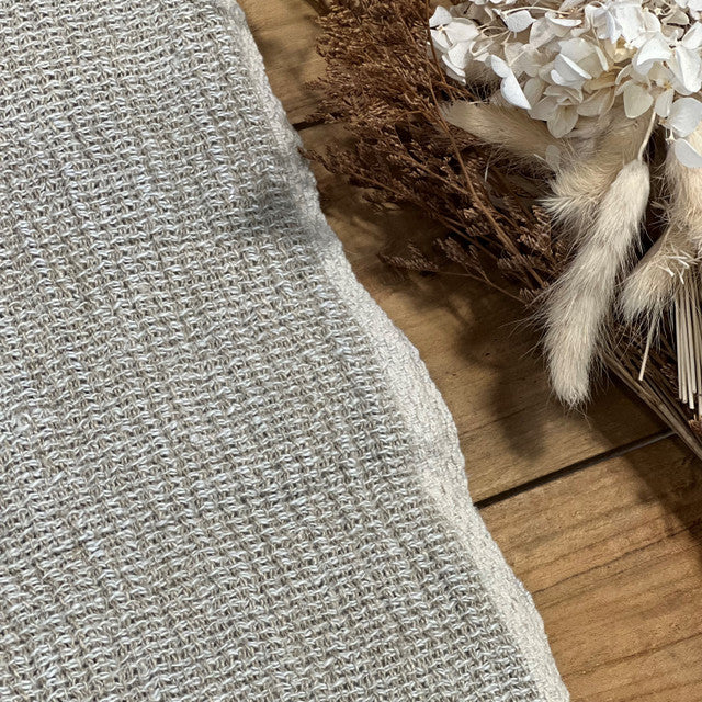Audrey Linen Wash Cloth - Bone - Set of 2