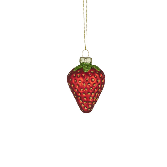 Strawberry Glass Christmas Ornament