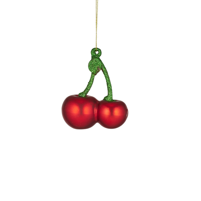 Cherries Glass Christmas Ornament
