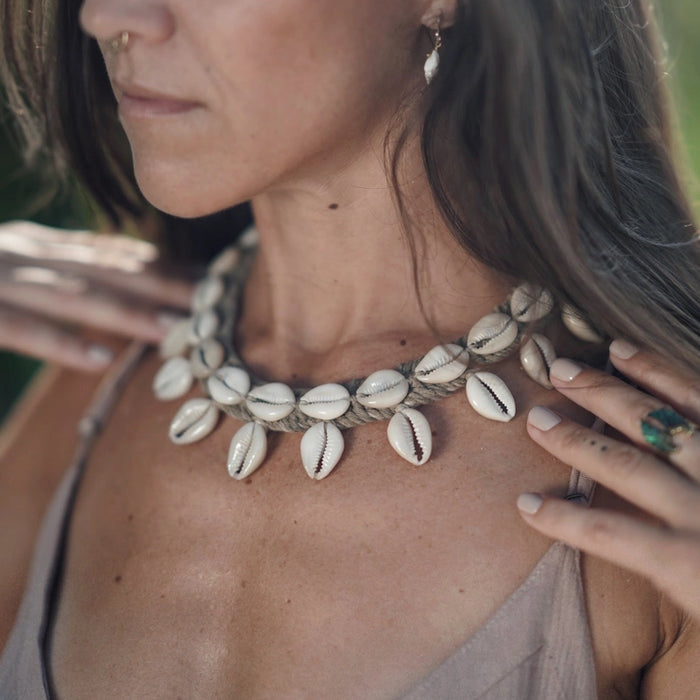 Cowrie Shell Necklace with Drops