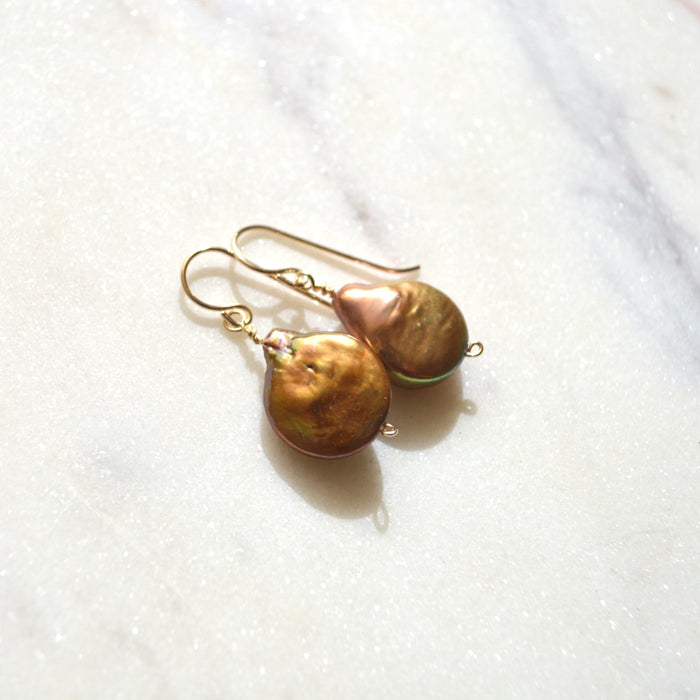 Bronze Pearl Earrings