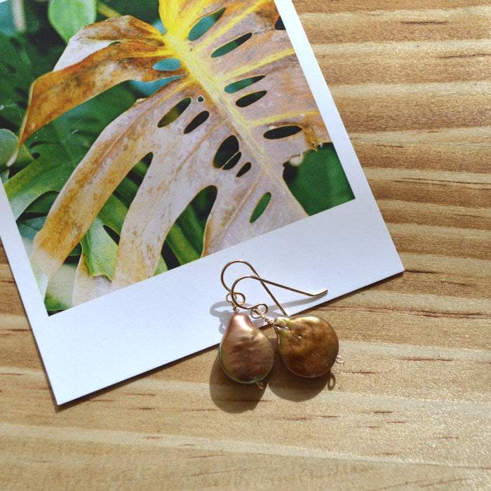 Bronze Pearl Earrings