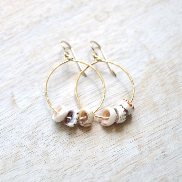 Triple Puka Shell Hoops