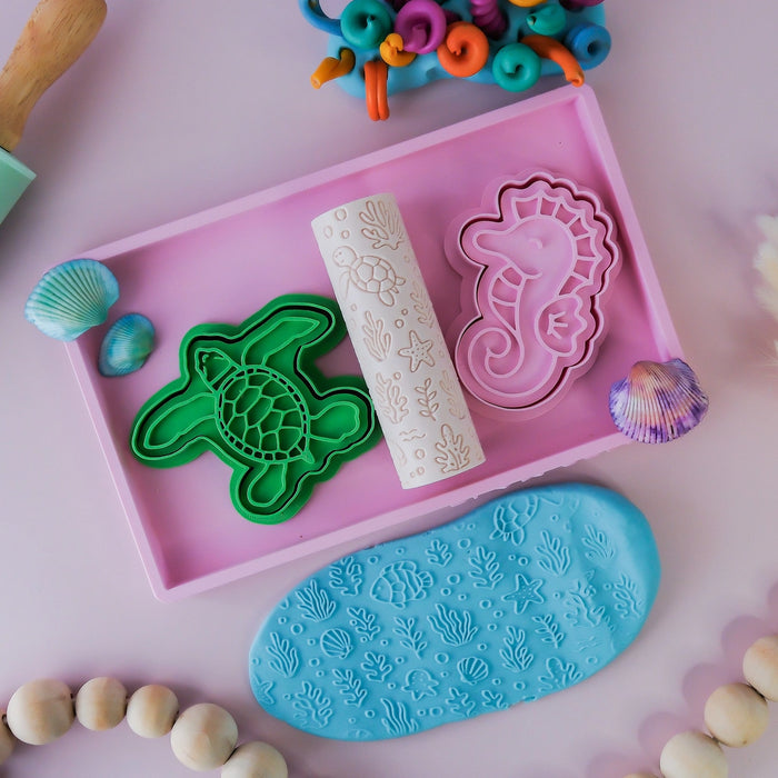 Eco Textured Roller - Ocean Life - Pink