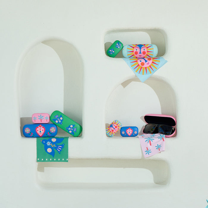 3 Fiesta style Safe Keeper hard‑shell cases in assorted designs - compact, protective storage for small valuables.