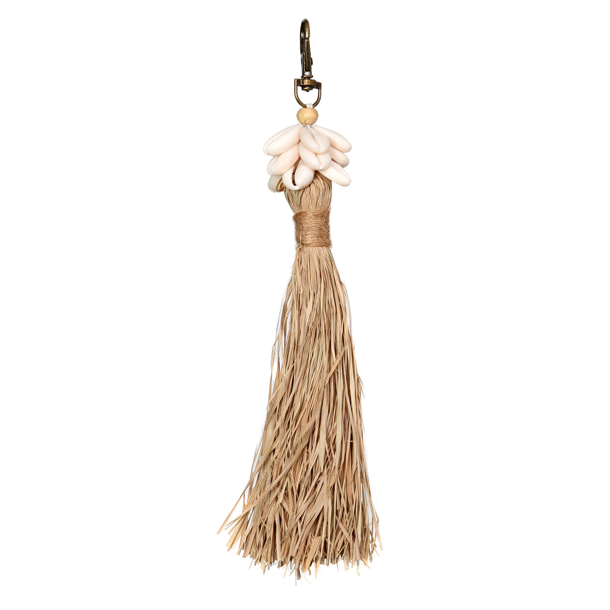 Raffia Cowrie Shell Tassel / Keyring