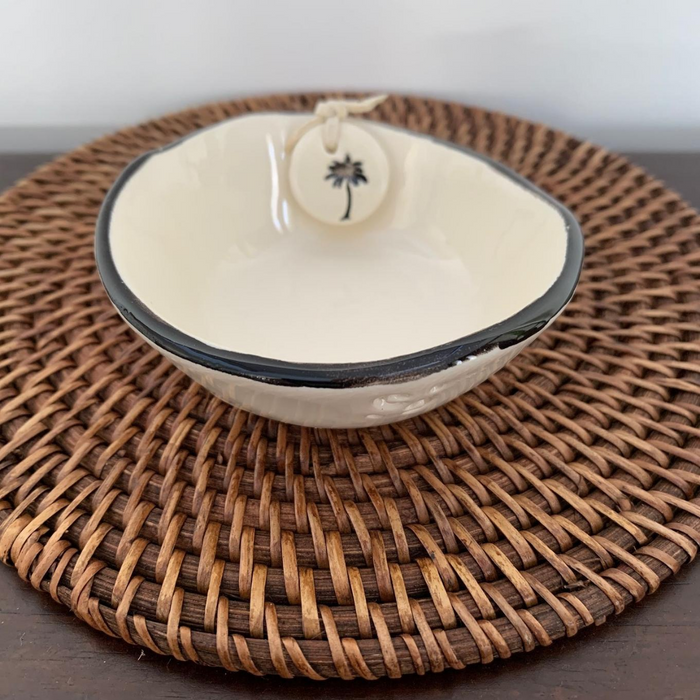 Cream Bowl with Palm Tag