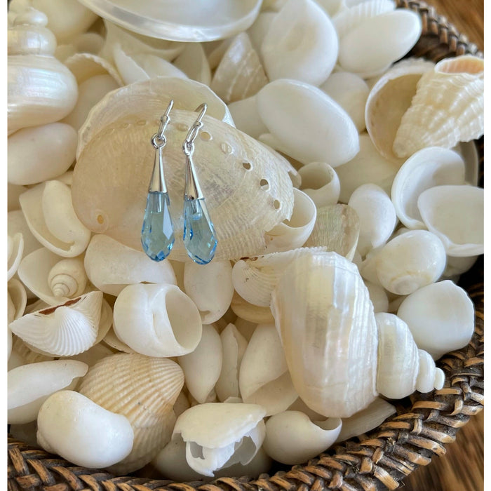 Sparkle Drop Earrings - Aquamarine