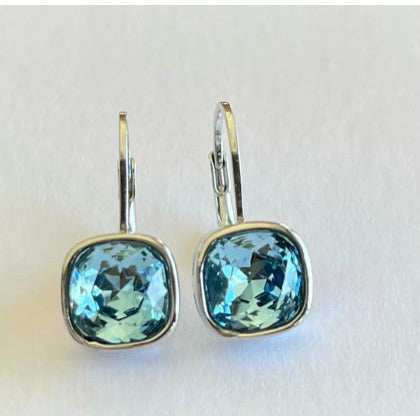 Sparkle Lever Back Earrings - Turquoise