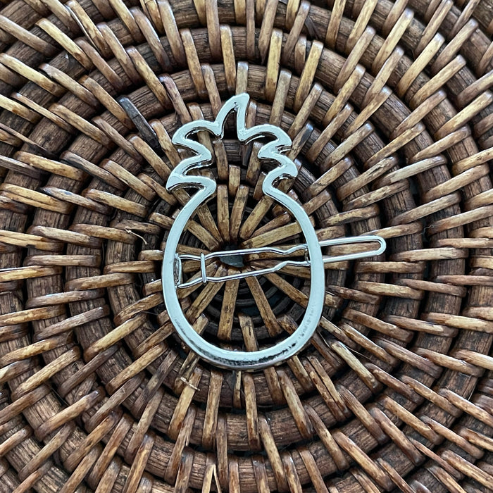 Pineapple Hair Clip - Silver