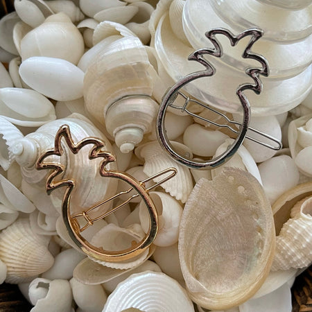 Gold pineapple hair clip tropical design beach hair