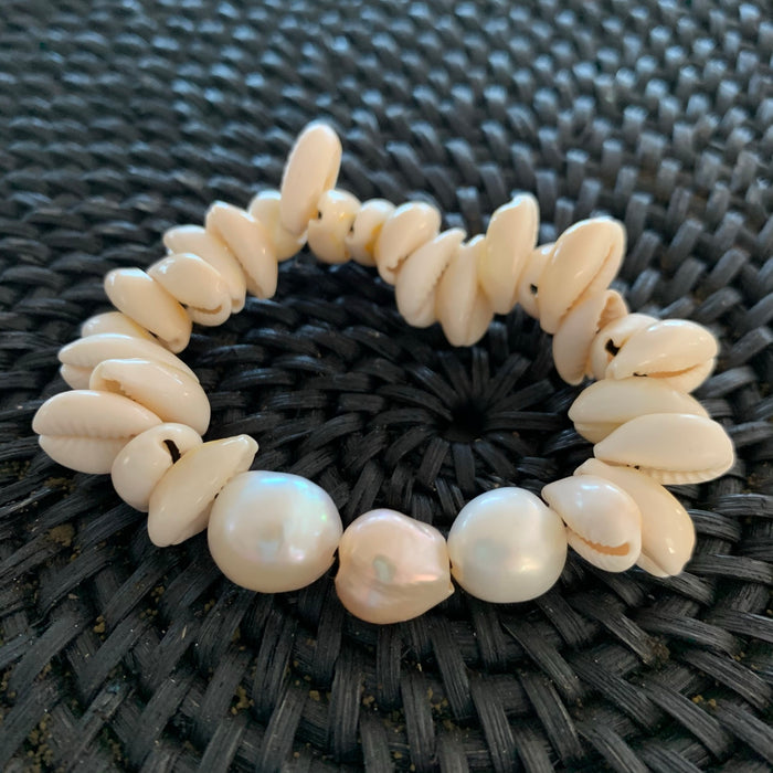 Tropical Pearl + Shell Bracelet