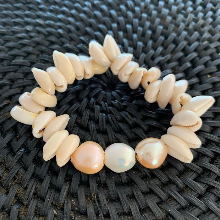 Tropical Pearl + Shell Bracelet