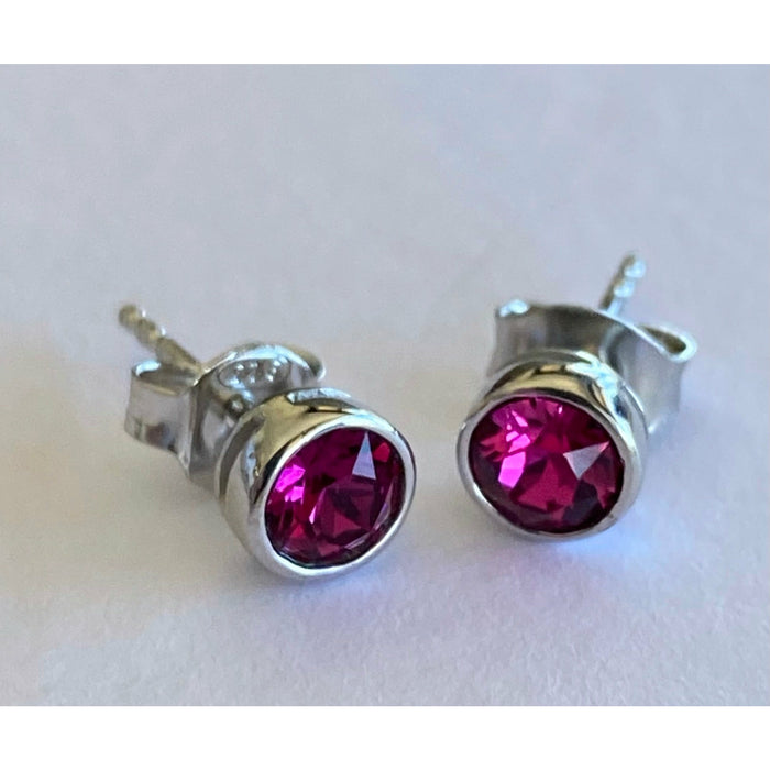 Sparkle Stud Earrings - Fuchsia