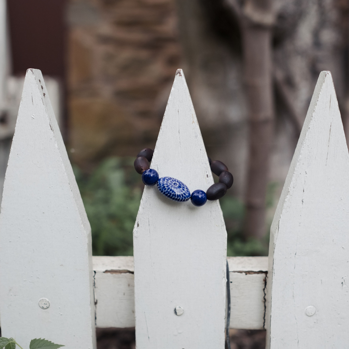 Lotus Seed Bracelet - Blue