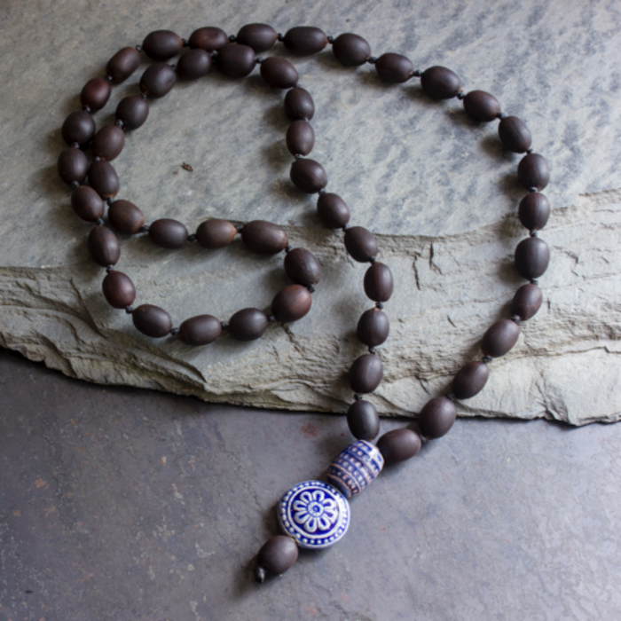 Lotus Seed Necklace - Blue