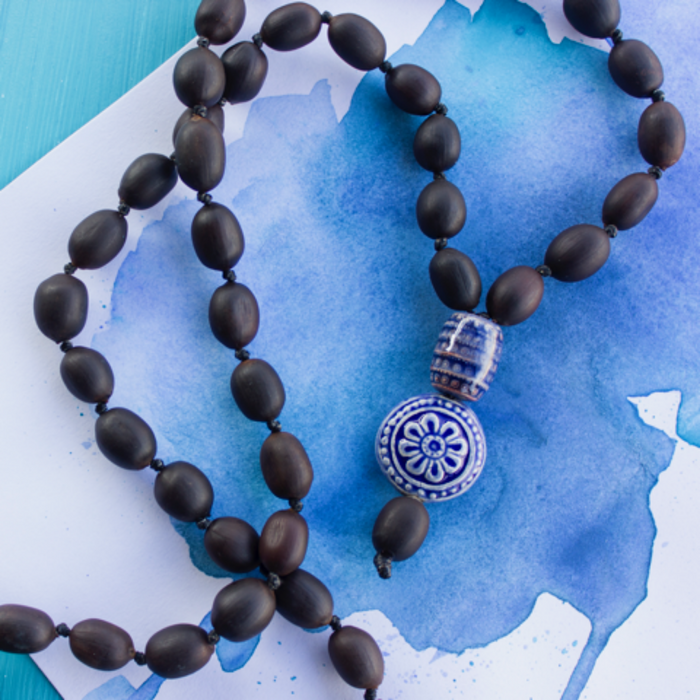 Lotus Seed Necklace - Blue