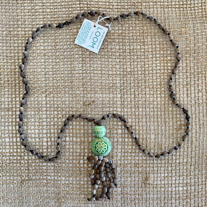 Raw Seed Necklace - Lime