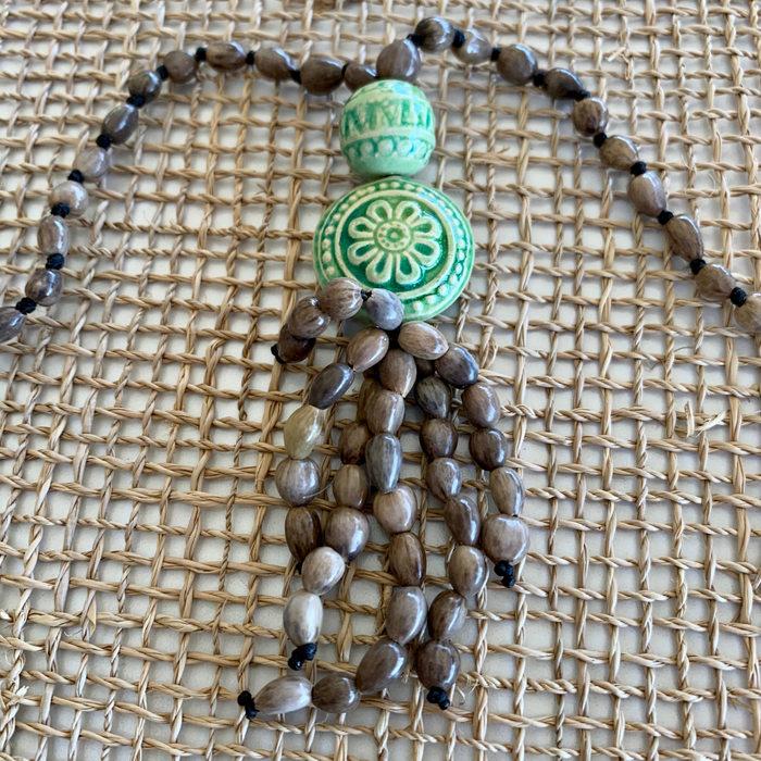 Raw Seed Necklace - Lime