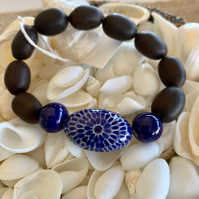 Lotus Seed Bracelet - Blue