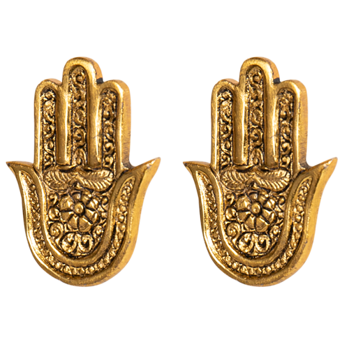 Set of 2 - Brass Hand Door Knobs