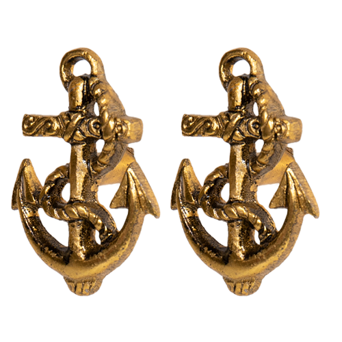 Set of 2 - Brass Anchor Door Knobs
