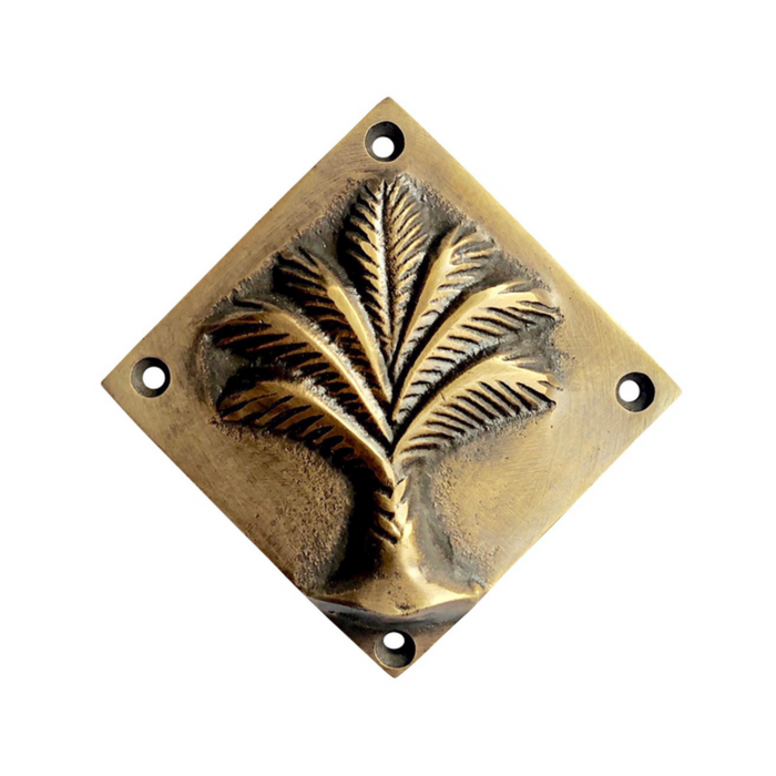 Brass Palm Diamond Plaque - Medium