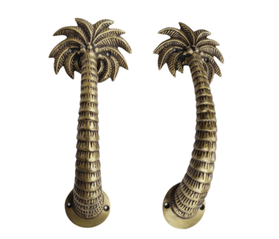 Brass Coconut Palm Door Handle