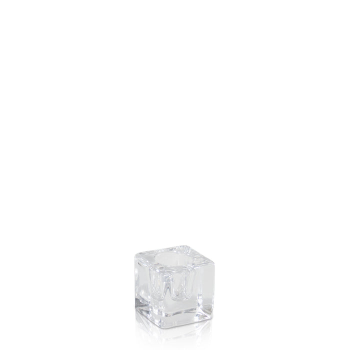 Glass Cube Candle Holder - Clear