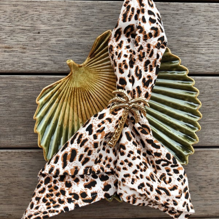 Brass Palm Tree Napkin Rings