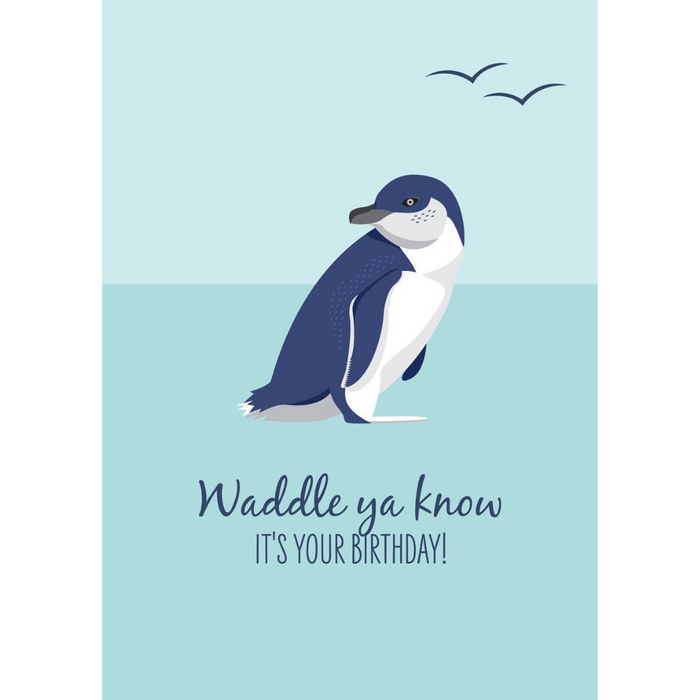 Little Blue Penguin Birthday Card