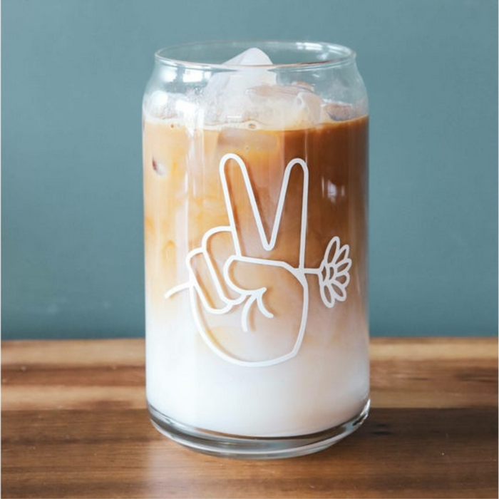 Peace Sign Latte Jar