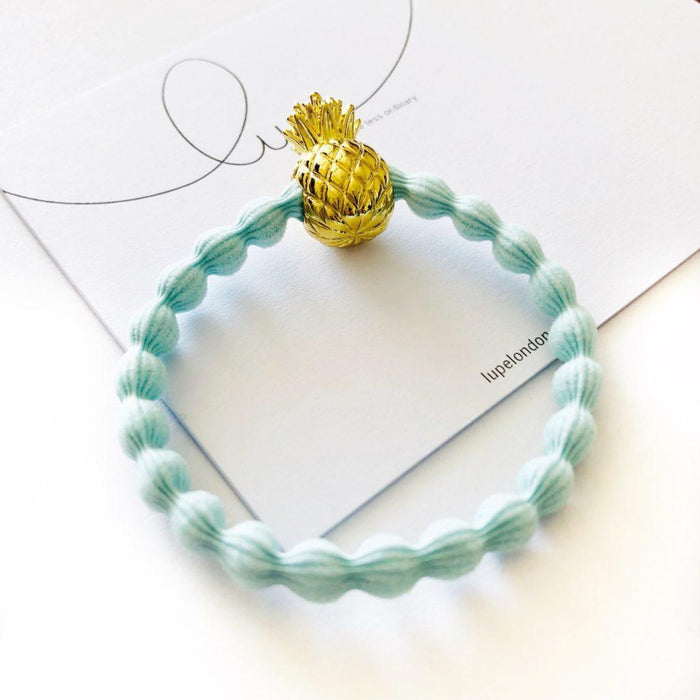 Lupe Hair Bracelet - Pineapple Aqua Gold